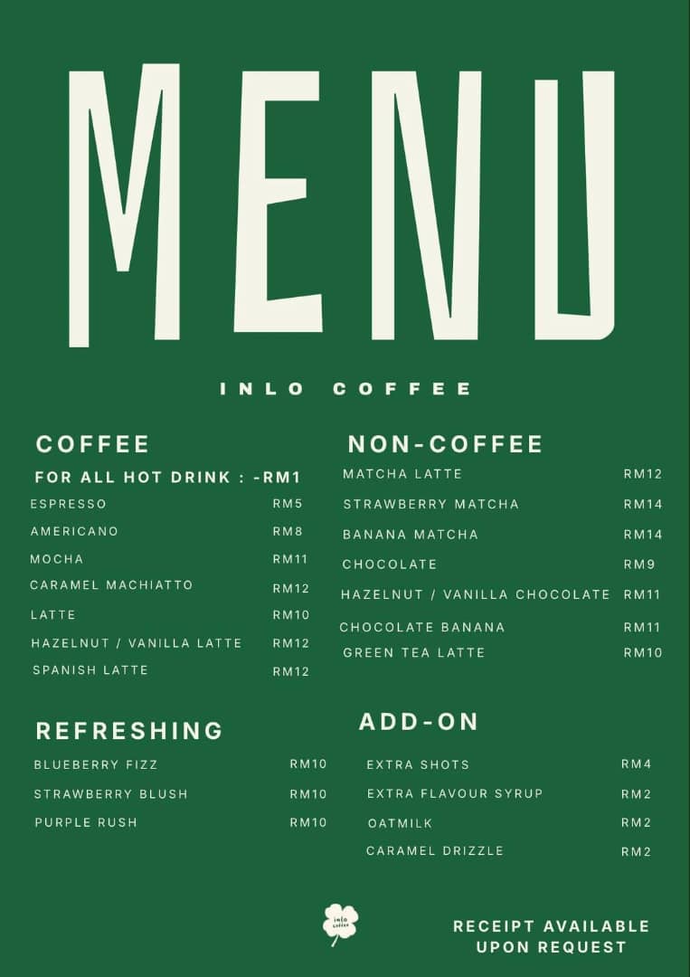 Inlo Coffee Official Menu